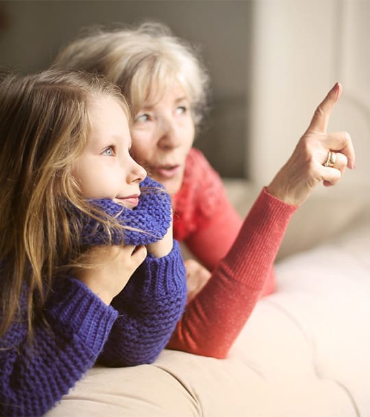 grandmother and granddaughter